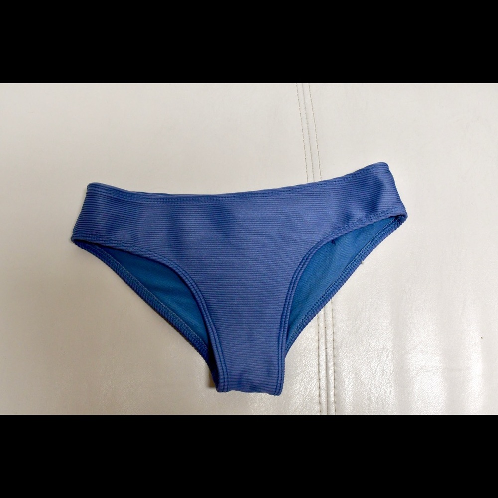 Blue textured bikini bottom